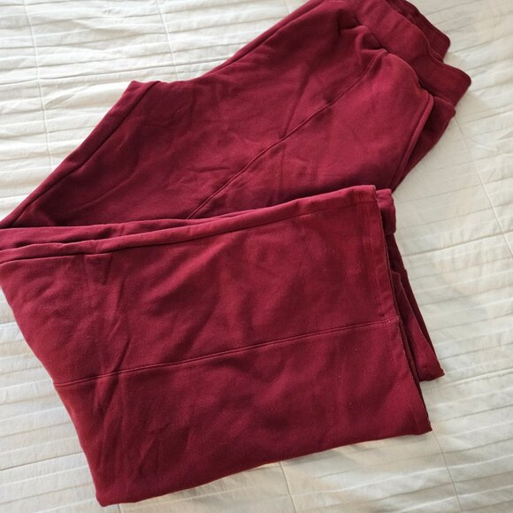 NWT EMERSON Maroon Fleece Wide Leg Pant - LONG - Picture 7 of 8